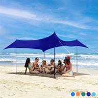 🏖️ bessport beach tent sun shelter 10x10ft - upf50+ uv protection, aluminum poles, ground pegs: ideal for beach, camping, fishing, and park activities логотип