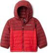 columbia powder hooded winter repellent boys' clothing : jackets & coats logo
