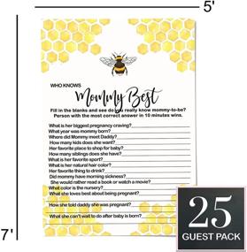 img 1 attached to 🐝 Bumblebee Baby Shower Game Bundle: Fun-filled Activities for 25 Guests - Who Knows Mommy Best, Word Scramble, Baby Name Game, Guess the Price Set - Mama to Bee Gender Reveal Yellow (5x7 Cards) by Paper Clever Party