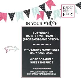 img 3 attached to 🐝 Bumblebee Baby Shower Game Bundle: Fun-filled Activities for 25 Guests - Who Knows Mommy Best, Word Scramble, Baby Name Game, Guess the Price Set - Mama to Bee Gender Reveal Yellow (5x7 Cards) by Paper Clever Party