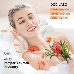 img 3 attached to 🛀 Docilaso Bathtub Pillow, 4D Air Mesh Bath Pillows for Neck and Back Support in Tub, Hot Tub, Jacuzzi, and Home Spa