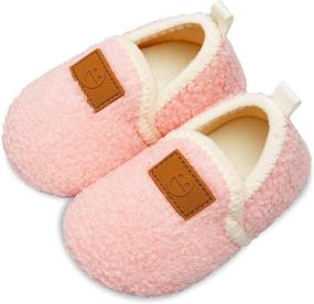 img 3 attached to 👧 XIHALOOK Kids' Cozy Slippers with Microfleece Lining | Cute & Non-slip Toddler Boys Girls House Shoes | Indoor Fuzzy Warm Shoes for Children