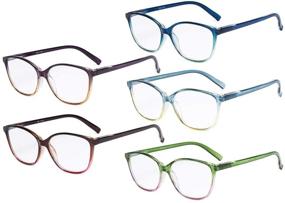 img 4 attached to 👓 Eyekepper Ladies Reading Glasses 5 Pack: Stylish Cat-eye Readers for Women +1.00 Power