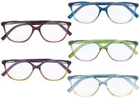 img 3 attached to 👓 Eyekepper Ladies Reading Glasses 5 Pack: Stylish Cat-eye Readers for Women +1.00 Power