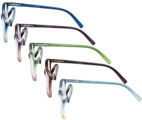 img 2 attached to 👓 Eyekepper Ladies Reading Glasses 5 Pack: Stylish Cat-eye Readers for Women +1.00 Power