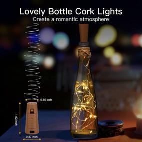 img 2 attached to 🍾 Waterproof Wine Bottle Lights with Cork, Twinkle Lights - Pack of 12, 20 LED Battery Operated Cork Lights, Silver Wire Mini Fairy Lights for DIY Party Bar Christmas Holiday Wedding Décor