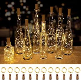 img 4 attached to 🍾 Waterproof Wine Bottle Lights with Cork, Twinkle Lights - Pack of 12, 20 LED Battery Operated Cork Lights, Silver Wire Mini Fairy Lights for DIY Party Bar Christmas Holiday Wedding Décor