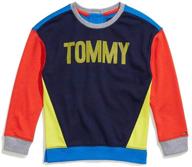 tommy hilfiger boys' adaptive sweater: versatile style with adjustable shoulder closure logo