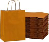 🛍️ vogue size large orange paper bags with handles – 50 pcs. bulk gift and retail bags logo