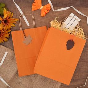 img 1 attached to 🛍️ Vogue Size Large Orange Paper Bags with Handles – 50 Pcs. Bulk Gift and Retail Bags