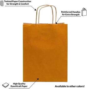 img 2 attached to 🛍️ Vogue Size Large Orange Paper Bags with Handles – 50 Pcs. Bulk Gift and Retail Bags