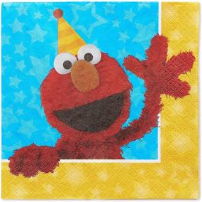 img 3 attached to 🧒 Бумажные салфетки для детей Sesame Street от American Greetings (16 штук)