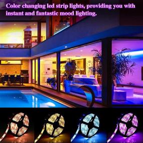 img 3 attached to 16.4ft Color Changing LED Strip Lights - SMD 5050 RGB Light Strips with Bluetooth Controller for TV Bedroom Bar Party and Home Decoration