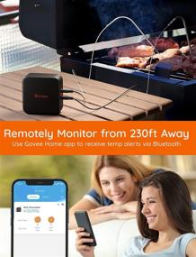 img 2 attached to Govee Wireless Meat Thermometer, Bluetooth Grill Thermometer, 230ft Remote Monitoring, High Accuracy, Alarm 🌡️ Notifications, Food Thermometer with 2 Probes, for Smoker, BBQ, Oven, Kitchen - Enhance Your Cooking Experience