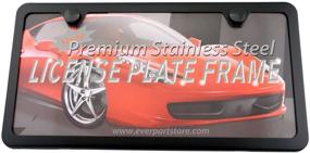 img 3 attached to 🔳 LFPartS Slim Style Stainless Steel License Plate Frame: UV Resistant, Black Finish, New 2 Hole Design