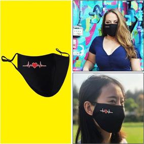 img 3 attached to Stylish Mxsusu Black Cloth Face Mask with Flag Fashion 3D Design – Reusable and Adjustable for Women and Men