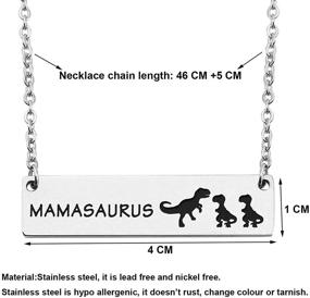 img 3 attached to 🦕 Mamasaurus Babysaurus Dinosaur Necklace for Girls - Bobauna Jewelry