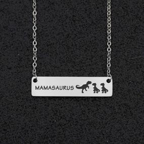 img 2 attached to 🦕 Mamasaurus Babysaurus Dinosaur Necklace for Girls - Bobauna Jewelry