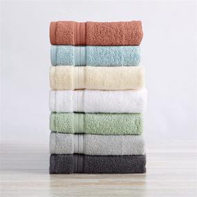 img 2 attached to Cooper Collection: 6-Pack Hand Towel Set. Absorbent 100% Cotton Hand Towels for Bathroom. Quick-Dry Dark Grey Hand Towels for Home.
