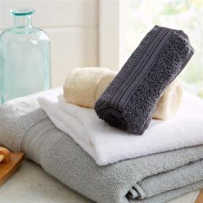 img 1 attached to Cooper Collection: 6-Pack Hand Towel Set. Absorbent 100% Cotton Hand Towels for Bathroom. Quick-Dry Dark Grey Hand Towels for Home.