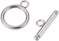 🔒 kissitty stainless steel round toggle clasps - ideal for jewelry making, 50 sets logo