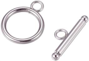 img 2 attached to 🔒 Kissitty Stainless Steel Round Toggle Clasps - Ideal for Jewelry Making, 50 Sets