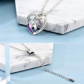 img 1 attached to Lanqueen Unicorn Necklace for Women & Girls - Heart Pendant with 'Life is Magical' Message; Perfect Jewelry Gift for Daughter, Granddaughter, or Niece