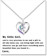 lanqueen unicorn necklace for women & girls - heart pendant with 'life is magical' message; perfect jewelry gift for daughter, granddaughter, or niece logo