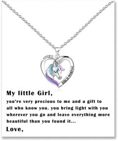 img 4 attached to Lanqueen Unicorn Necklace for Women & Girls - Heart Pendant with 'Life is Magical' Message; Perfect Jewelry Gift for Daughter, Granddaughter, or Niece