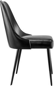 img 1 attached to 🪑 Set of 2 Black PU Dining Chairs - Ball & Cast Kitchen Chair - Dimensions 19"W x 22.75"D x 35.25"H