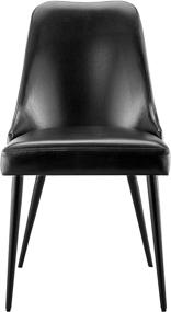 img 3 attached to 🪑 Set of 2 Black PU Dining Chairs - Ball & Cast Kitchen Chair - Dimensions 19"W x 22.75"D x 35.25"H