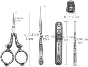 img 3 attached to Набор вышивальных ножниц BUTUZE: Полный набор старинных европейских швейных инструментов для рукоделия, вышивания и швейных проектов.