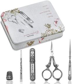 img 4 attached to Набор вышивальных ножниц BUTUZE: Полный набор старинных европейских швейных инструментов для рукоделия, вышивания и швейных проектов.