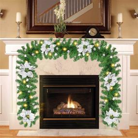 img 2 attached to 🎄 Delightful 9 Ft Prelit Christmas Garland: Battery Operated Xmas Decoration for Indoor/Outdoor Use