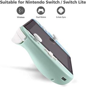 img 2 attached to 🎮 FunLab Cute Joy-Con Replacement for Nintendo Switch - Vibrating Motion Switch Controller with Joy-Con Grip for Animal Crossing Fans (Turquoise/Green)