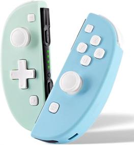 img 4 attached to 🎮 FunLab Cute Joy-Con Replacement for Nintendo Switch - Vibrating Motion Switch Controller with Joy-Con Grip for Animal Crossing Fans (Turquoise/Green)