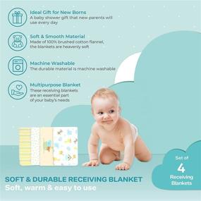 img 1 attached to 👶 Spasilk Baby 4 Pack: Мягкие и уютные пледы из 100% хлопковой фланели для детей