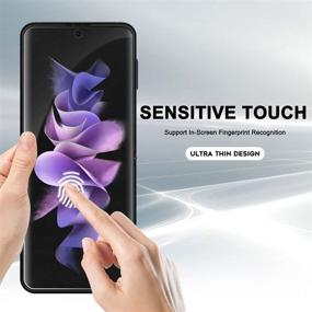 img 3 attached to (2 упаковки) Защитное стекло Ermorgen для Samsung Galaxy Z Flip 3 - улучшенное полное покрытие, высокое разрешение от края до края HD, антицарапин - пожизненная гарантия на замену.