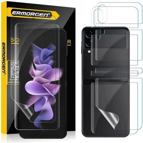 img 4 attached to (2 упаковки) Защитное стекло Ermorgen для Samsung Galaxy Z Flip 3 - улучшенное полное покрытие, высокое разрешение от края до края HD, антицарапин - пожизненная гарантия на замену.