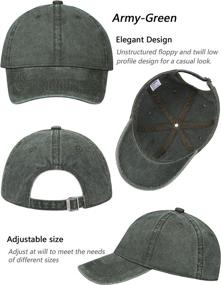 img 2 attached to AOSMI 3-Pack Vintage Washed Cotton Baseball Caps - Adjustable Unstructured Low Profile Dad Hats for Men and Women - Plain Classic Design