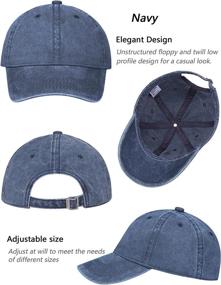 img 3 attached to AOSMI 3-Pack Vintage Washed Cotton Baseball Caps - Adjustable Unstructured Low Profile Dad Hats for Men and Women - Plain Classic Design