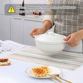 img 2 attached to 🍽️ SAYOPIN Striped Insulation Resistant Placemats 6