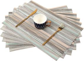 img 4 attached to 🍽️ SAYOPIN Striped Insulation Resistant Placemats 6