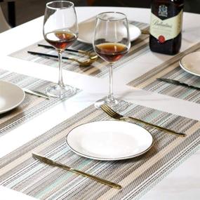 img 3 attached to 🍽️ SAYOPIN Striped Insulation Resistant Placemats 6