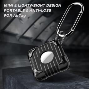 img 3 attached to 🔑 Doboli AirTag Case 2 Pack with Keychain: Sleek and Durable Apple AirTag Holder in Black