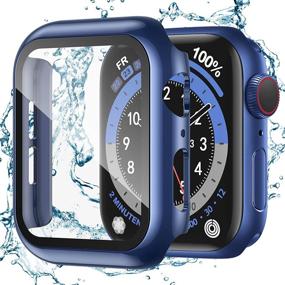 img 4 attached to Чехол для Apple Watch Recoppa 38 мм серии 3/2/1 с защитным экраном - синий, водонепроницаемый, ультратонкий бампер, HD-качество, анти-фог, полноценный защитный чехол для iWatch 38 мм.