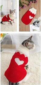 img 1 attached to Premium HongGun Pet Clothes: Winter Warm Strawberry Knitwear Sweaters for Cats & Dogs
