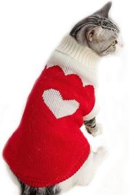 img 4 attached to Premium HongGun Pet Clothes: Winter Warm Strawberry Knitwear Sweaters for Cats & Dogs