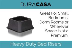 img 3 attached to 🛏️ DuraCasa Bed Risers: Increase Storage Space by 2 Inches! Reinforced, Heavy-Duty Design Holds Over 2000 LBS! Fits Up to 2.75 Inch Bed Post. (2 Inch, 4 Pack)