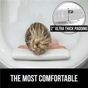 img 3 attached to 🛀 Large Waterproof Spa Bath Pillow | Slip Resistant Gorilla Grip Comfort | Supports Head and Neck in Curved or Straight Back Tubs | Bathtub Accessory | Thick and Soft Cushion | Relaxing 2 Panel Design | White